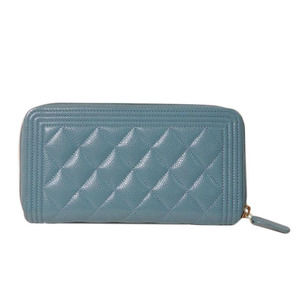 Chanel Caviar Round Wallet Bag Blue